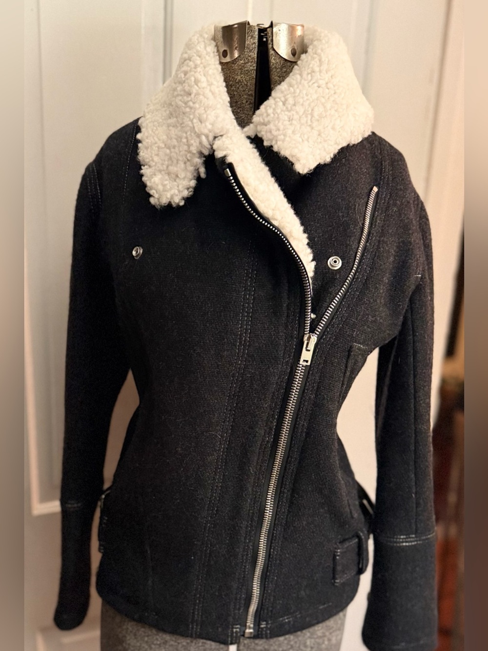 IRO SOIZIT WOOL BIKER COAT